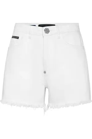 Philipp Plein Logo-embroidered denim shorts