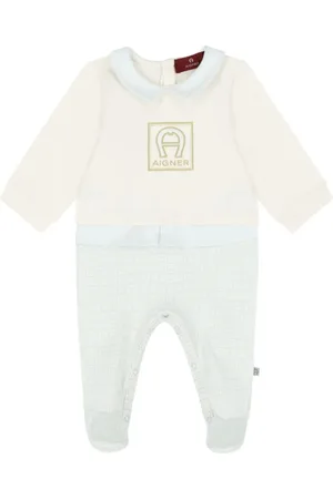 Aigner Contrasting-collar babygrow