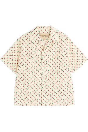 VALENTINO GARAVANI COTTON POPLIN BOWLING SHIRT WITH CHERRYFIC PRINT