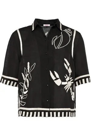 ERES Crab embroidered short-sleeve shirt