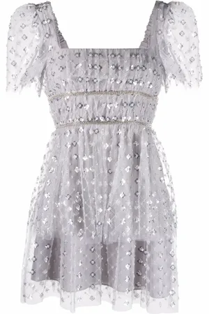 Self-Portrait Sequin-embellished tiered mini dress