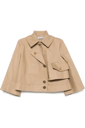 DICE KAYEK Pleated back cropped trench jacket
