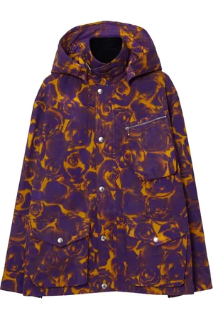 Burberry Rose-print hooded jacket
