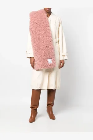 Rokh Faux-Fur logo-patch scarf
