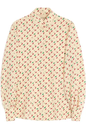 VALENTINO GARAVANI CREPE DE CHINE SHIRT WITH CHERRYFIC PRINT