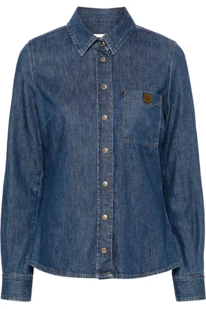 Elisabetta Franchi Logo-plaque denim shirt