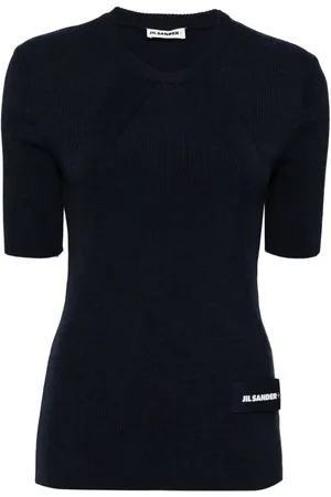 Jil Sander Logo-patch knitted top