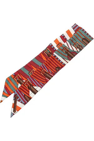 Hermès 20th Century Sangles Silk Twilly Scarf scarves
