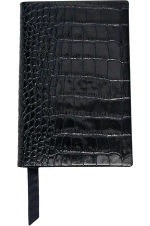 SMYTHSON Crocodile-effect leather notebook