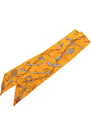 Hermès 20th Century Les Cles a Pois Silk Twilly Scarf scarves