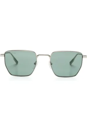 Lacoste Logo-engraved geometric-frame sunglasses