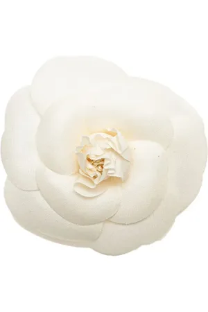 CHANEL 1970-1980 Satin Camellia Brooch costume brooch
