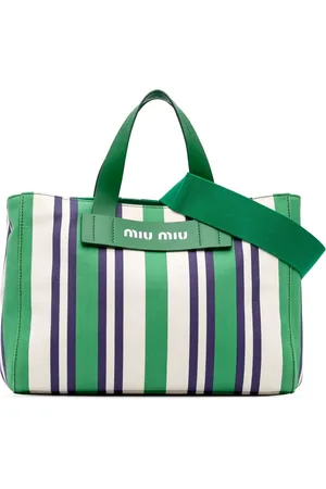 Miu Miu 2000-2024 Medium Canvas Striped satchel