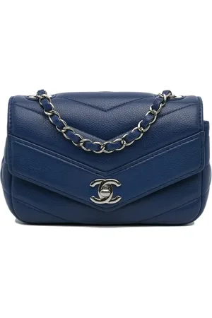 CHANEL 2017-2018 Mini Caviar Chevron Data Center Envelope Flap crossbody bag