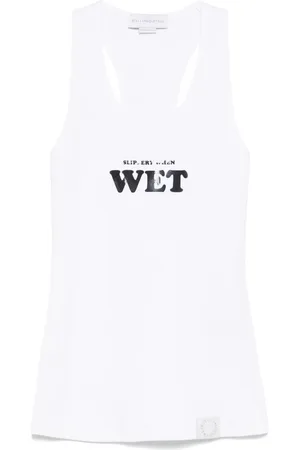 Stella McCartney Rubberised slogan-print tank top