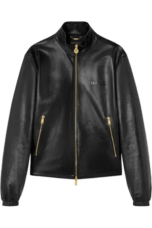 VERSACE Plong?? leather jacket