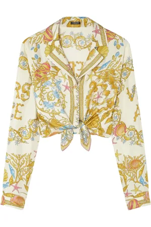 VERSACE Underwater Barocco tie-front shirt