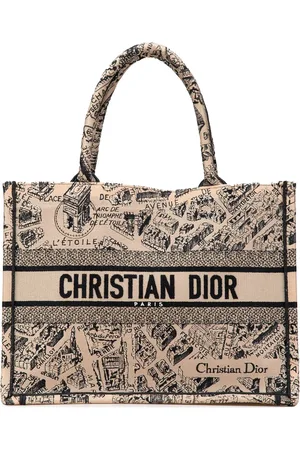 Dior 2023 Medium Embroidered Canvas Plan de Paris Book tote bag