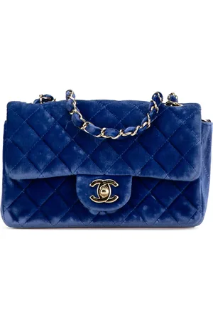 CHANEL 2015-2016 Mini Rectangular Classic Velvet Single Flap crossbody bag