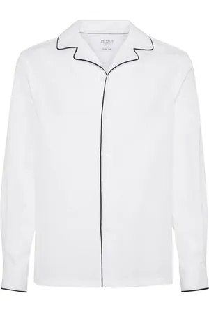 Brunello Cucinelli Contrast-trim cotton shirt