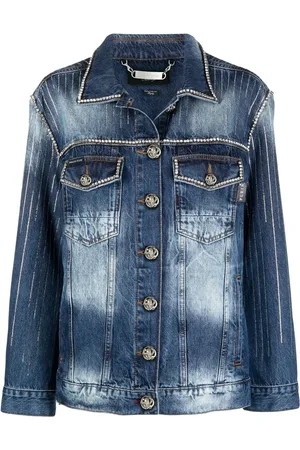 Philipp Plein Crystal-embellished denim jacket