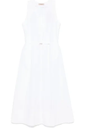 Twin-Set Logo-plaque midi dress