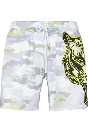 Philipp Plein Camouflage-print drawstring swim shorts