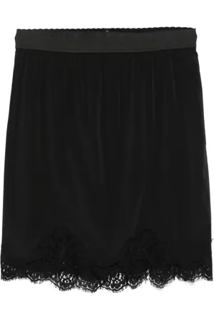 Dolce & Gabbana 2000s lace-trim midi skirt