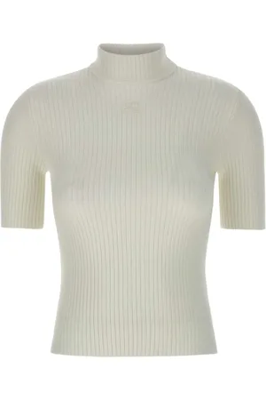 Courrèges Reedition logo-embroidered top