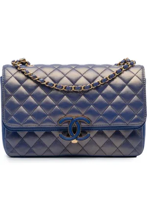 CHANEL 2019 Medium Quilted Metallic Lambskin CC Chic Double Flap shoulder bag