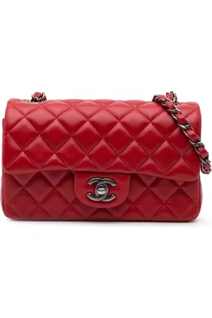CHANEL 2014 Mini Rectangular Classic Lambskin Single Flap crossbody bag