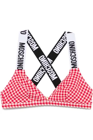Moschino Gingham-check bikini top