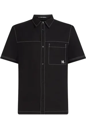 Karl Lagerfeld Contrast-stitch short-sleeve shirt
