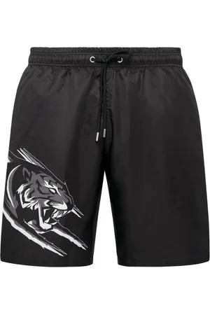 Philipp Plein Tiger-print drawstring swim shorts
