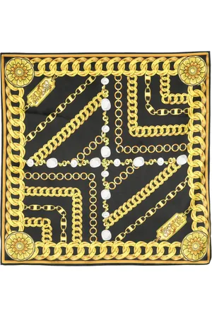 VERSACE Chain Couture-print silk scarf