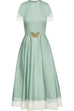 Oscar de la Renta Butterfly-plaque midi dress