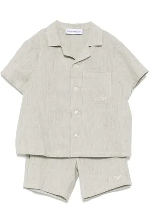 Emporio Armani Logo-patch shorts set