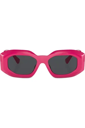 VERSACE Logo-plaque geometric-frame sunglasses