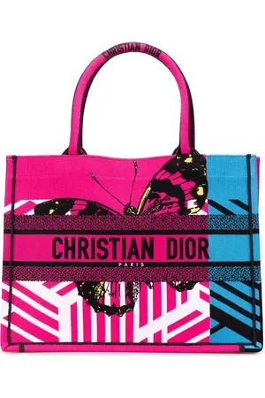 Dior 2021 Medium Embroidered Canvas Butterfly D Jungle Pop Book tote bag