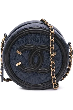 CHANEL 2019 Caviar CC Filigree Round crossbody bag