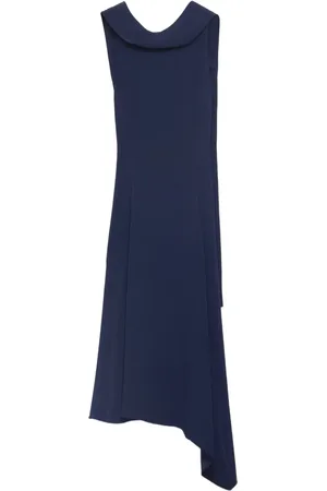 Prada Asymmetric satin midi dress