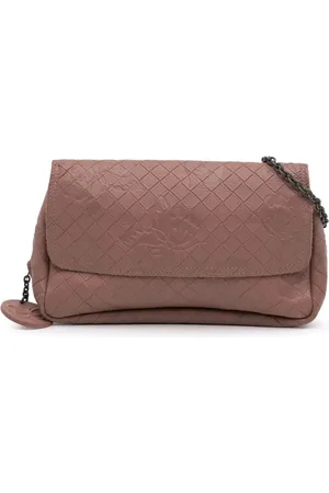 Bottega Veneta 2012-2024 Small Calfskin Intrecciomirage Embossed Butterfly Chain crossbody bag