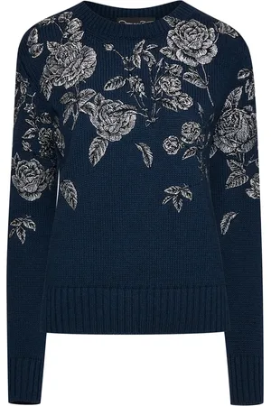 Oscar de la Renta Rose embroidered jumper