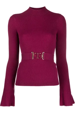 Twin-Set Belted-waist knitted jumper