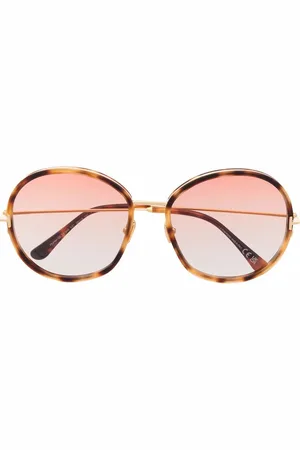 Tom Ford Round-frame tortoiseshell sunglasses