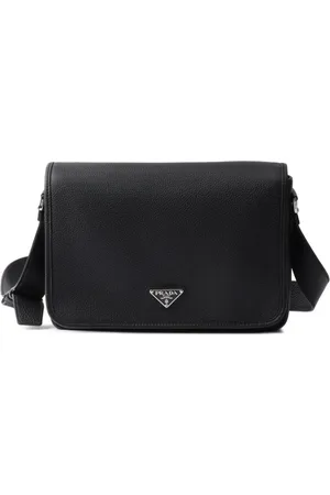 Prada Textured leather messenger bag