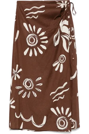 Scotch&Soda Illustration-style print midi skirt