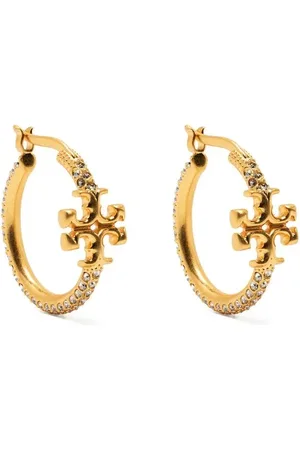 Tory Burch Logo-plaque small hoop earrings