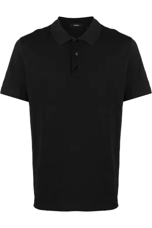 THEORY Button-front short-sleeved polo shirt