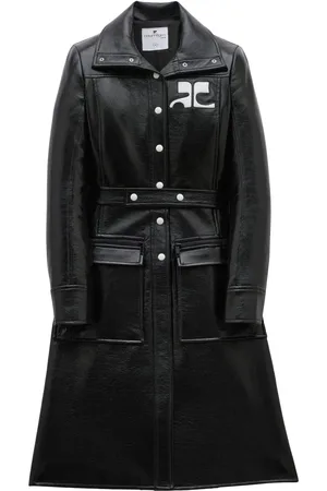 Courrèges Chest logo-patch trench coat